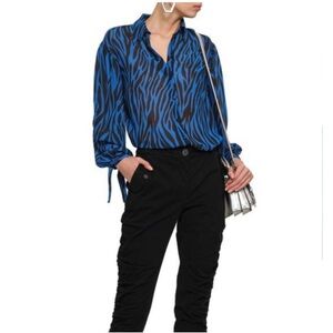 Robert Rodriguez Size 2 Zebra-print georgette shirt